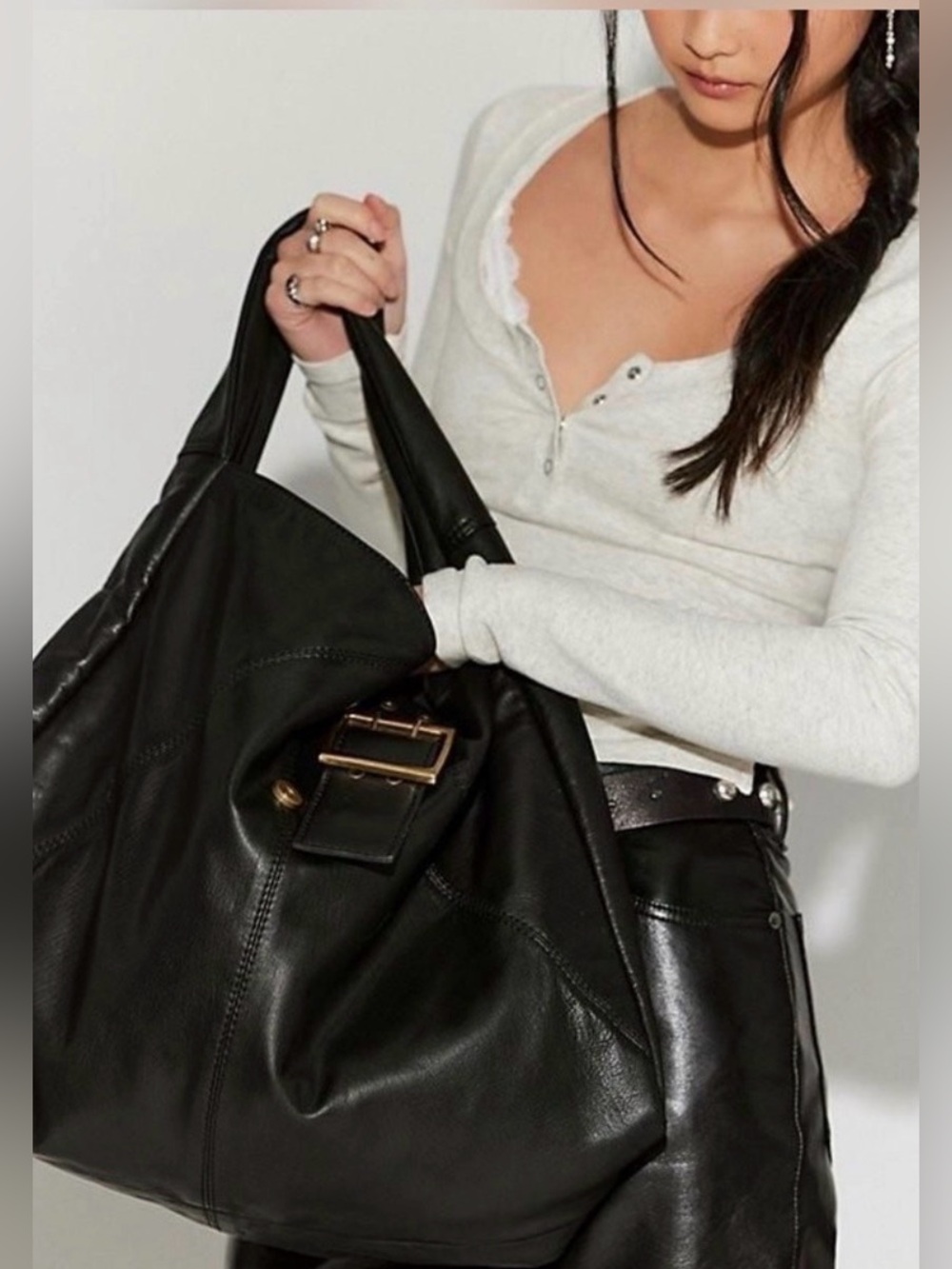 Free People Shoreditch Genuine Leather Slouch Hobo Shoulder Bag BNWT SOLD OUT